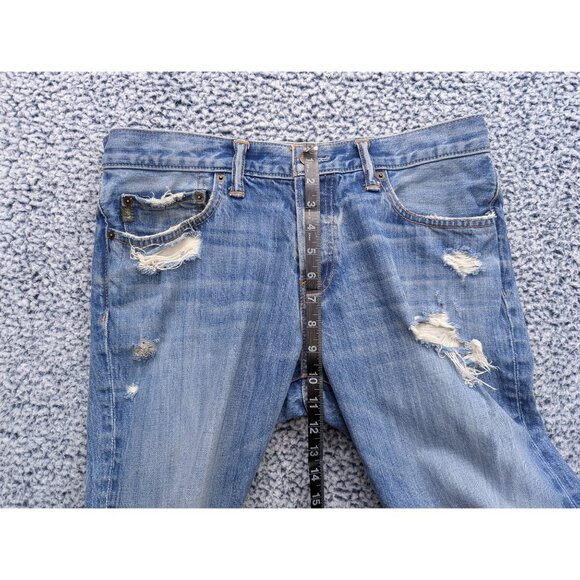 Abercrombie & Fitch The AF Skinny Jeans Mens 32X32 Distressed Preppy Y2K Blue - Picture 12 of 16